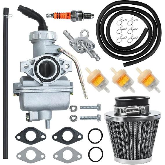 PZ20 Carburetor Carb Air Filter Fuel Line Kit For 50Cc-125Cc Taotao ATA-110B 125D Boulder B1 T-Force Coolster Apollo Kazuma Kids ATV Four Wheeler
