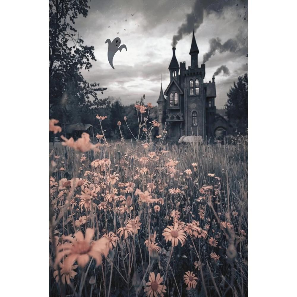 Dark Vintage Witch Halloween Posters Haunted House Pumpkin Girl Creepy Mansion Canvas Painting Wall Art Pictures Home Room Decor