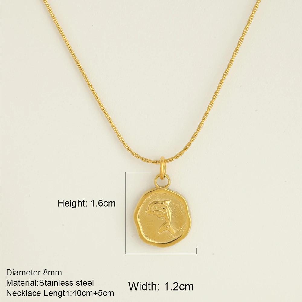 Ocean Series Guld Choker Rostfritt Stål Hänge Halsband för Kvinnor Snäcka Sjöstjärna Hängen Kvinnors Chunky Smycken Tillbehör