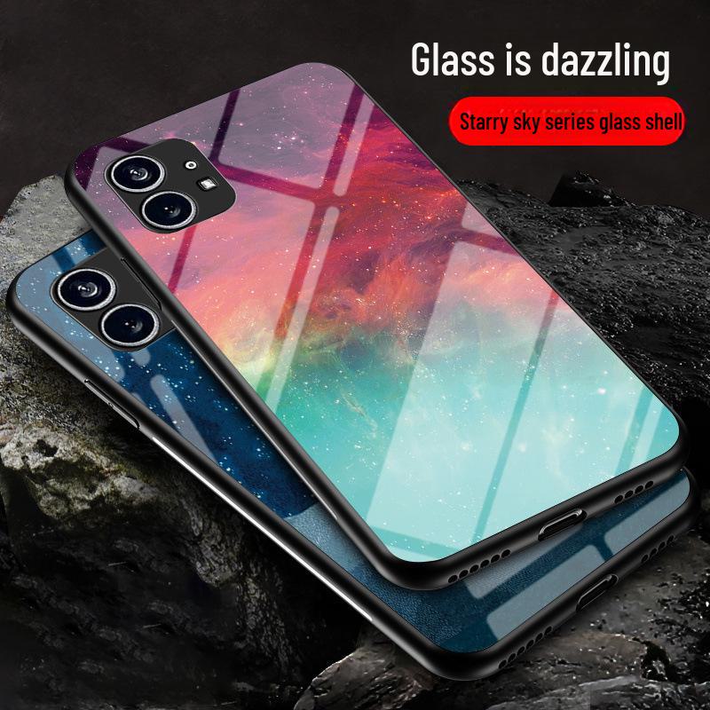 Nothing Phone Starry Sky Glass Case - Soft Edge Protective Cover
