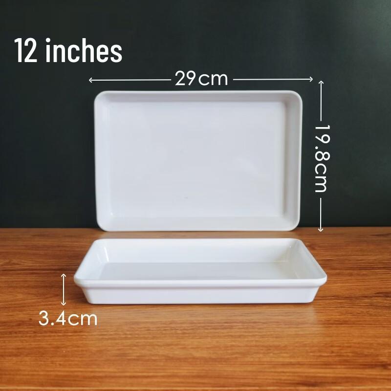 Hanyou White Melamine Deep Rectangular Tray (5-Pack)
