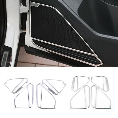 עבור פולקסווגן VW טיגואן MK2 2017-2019 כיסוי טבעת אודיו לרמקול דלת פנימית מסגרת סאונד קישוט מדבקת נירוסטה