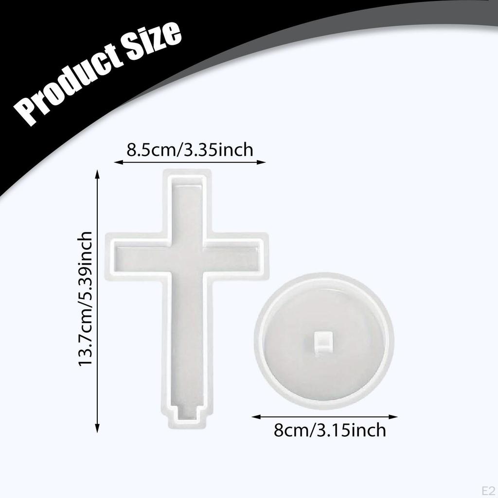Cross Models with Base,Halloween Christmas Ornament,Clay Craft,DIY Concrete Casting for Epoxy
