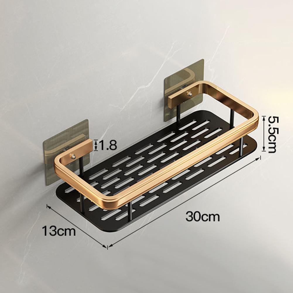 No-Punch Storage Rack,Wall-Mounted Multifunctional Toiletries Organiser for Bathroom,Aluminum Storage Racks for Kitchen Toilet