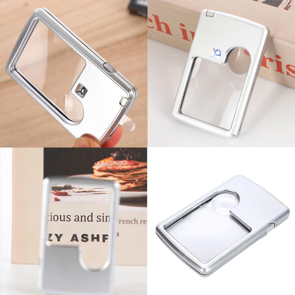 Portable Magnifier Loupe LED Light Reading Magnifier Card Magnifying Glass Jewelry Inspection