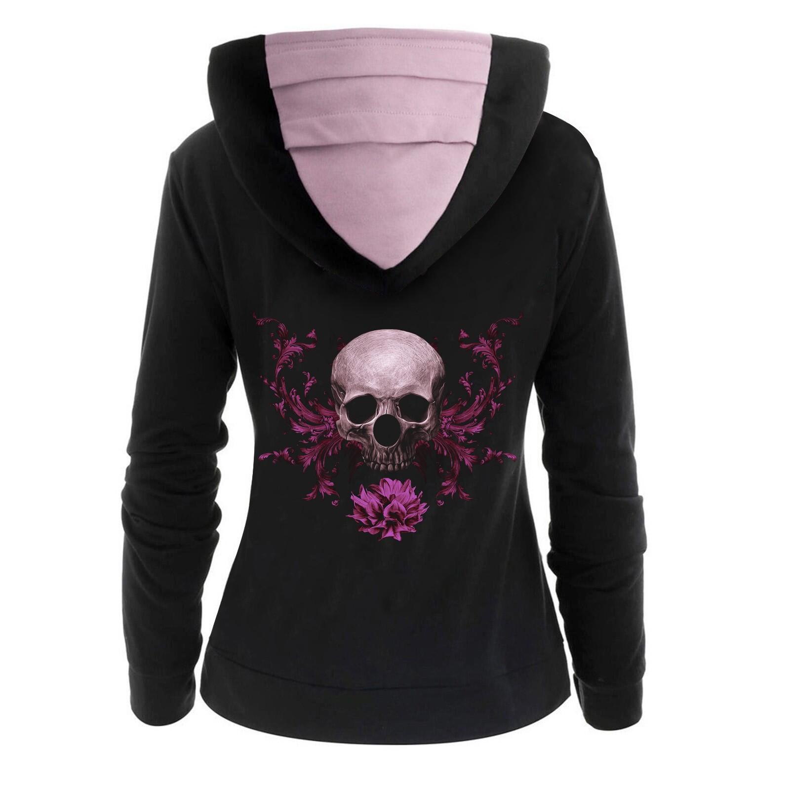 

Женская мода Повседневная толстовка с капюшоном с принтом бабочки Топы Толстовка M чёрный