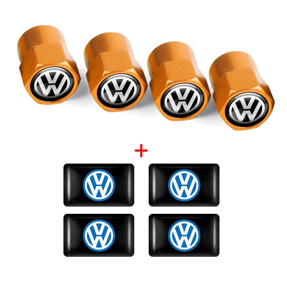 Car Interior Epoxy Logo Sticker Metal Wheel Tire Valve Cover For Volkswagen GTI Golf R Passat CC Lavida Sagitar Scirocco Tiguan