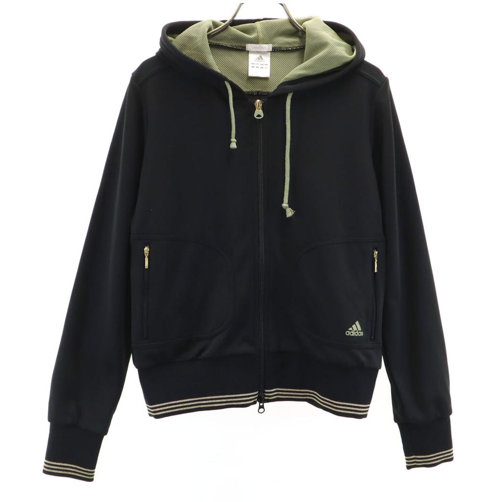 adidas Zip hoodie M Black Jersey Women Used