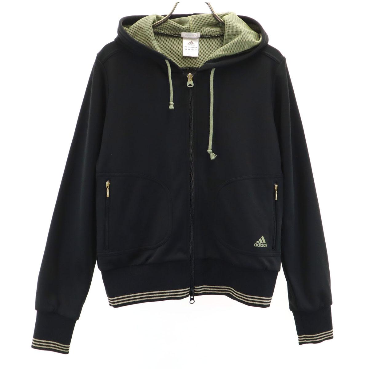 

adidas Толстовка на молнии M Черный Трикотаж Женский Б/у