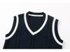 Women's College Style Knitted Vest: 2024 Spring/Autumn Wool Sleeveless Sweater Layering Top