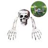 Halloween Glowing Skeleton Head Hands Arms Stakes Luminous Outdoor Decor for Lawn Garden Yard