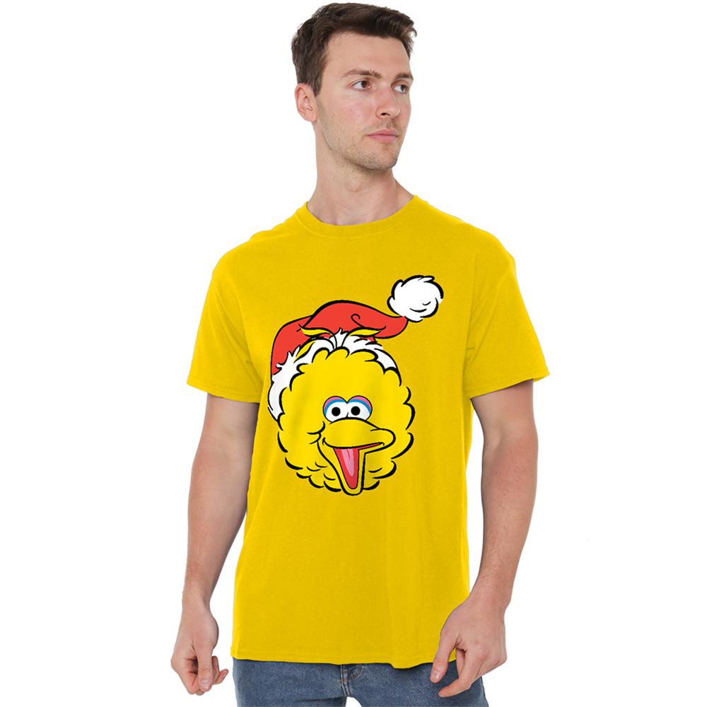 Sesame Street Unisex Adult Big Bird Santa Hat Christmas T-Shirt