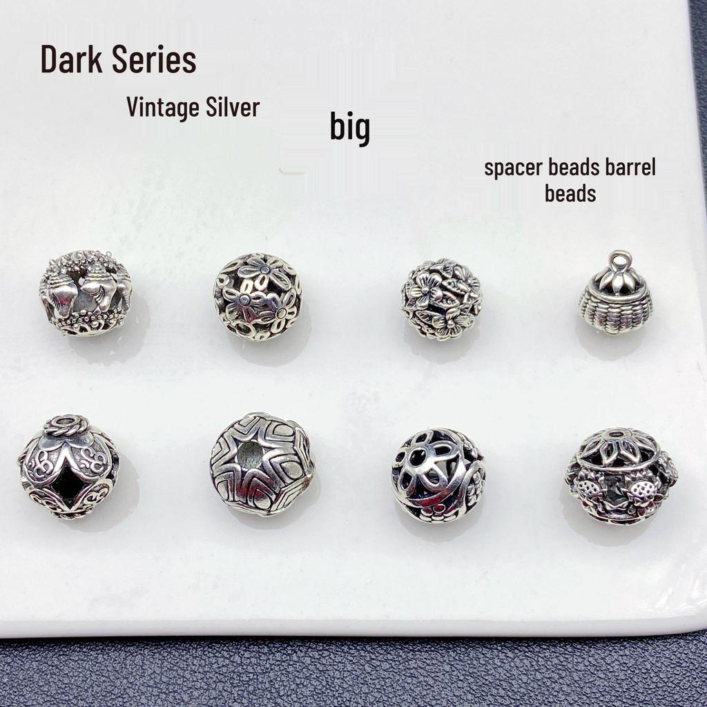 Dark Series Tibetan Silver Filigree Flower Heart Spacer Beads for DIY Jewelry