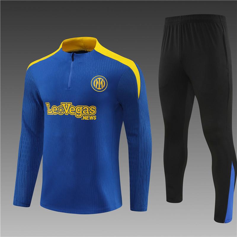 Maglia a maniche corte Juventus Adulti Bambini Pre-partita Sportiva Autunno Inverno Mezza zip Maglia da allenamento Set maglia da calcio Inter