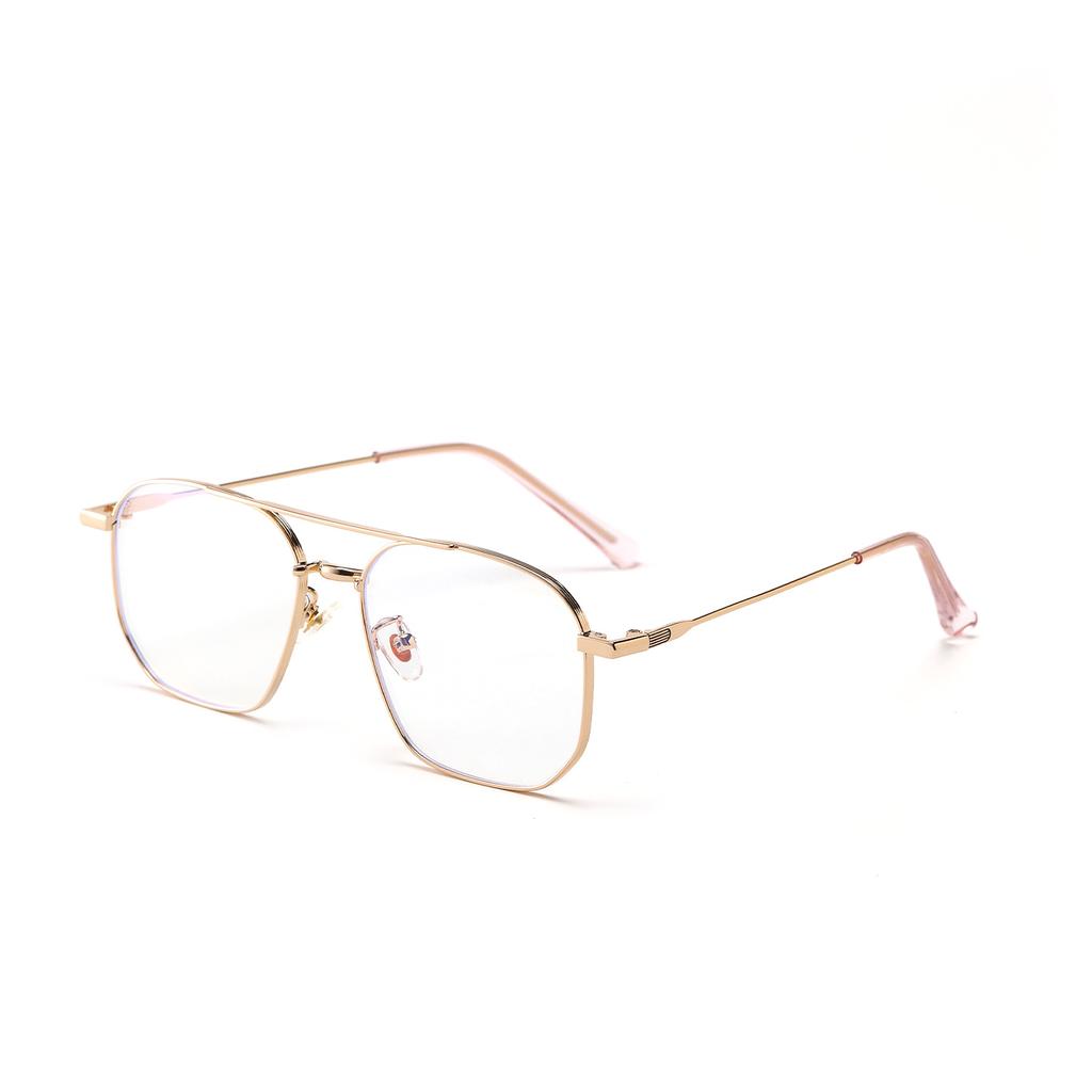 Fine Frame Metal Sunglasses Female Double Beam Toad Glasses Color Film Gradual Change Sunglasses Men'S Glasses