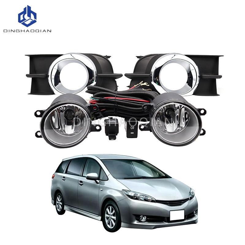 1 Set Fog Lights Headlight for Toyota Wish 2009 2010 2011 2012  Fog Lights Car Fog Lamp Kit With Harness Bulb Switch