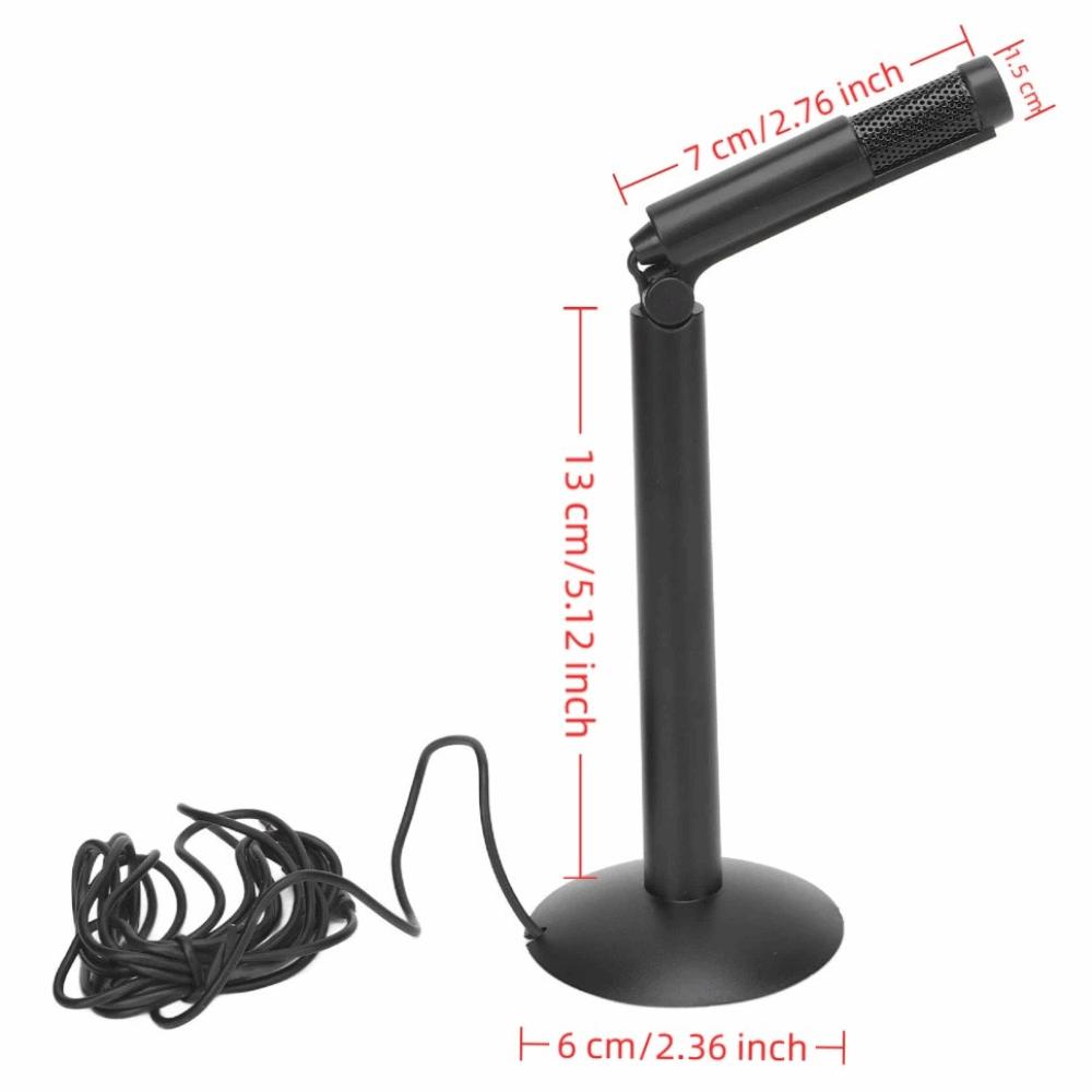 Foldable Desktop Computer Mic Black Portable Condenser Microphone Interview Recording