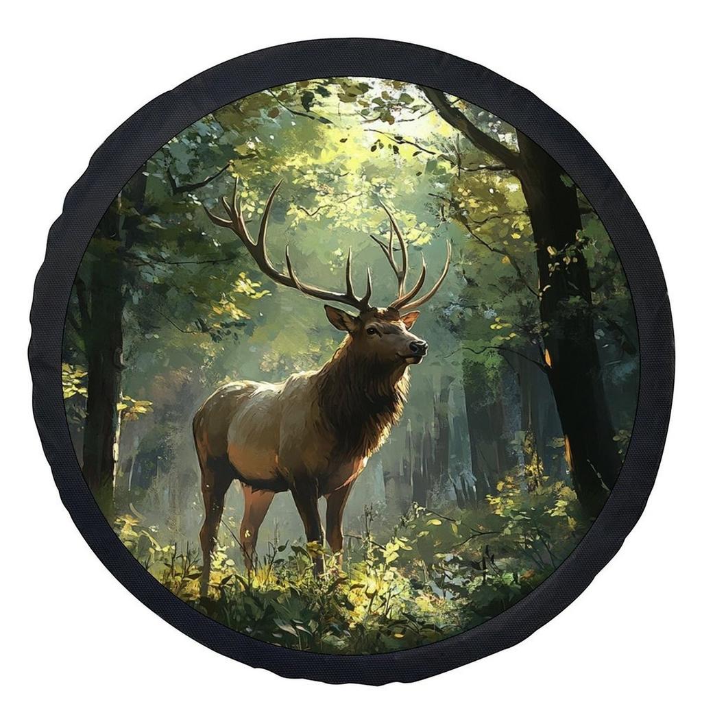 1pz Elegante Alce nel Bosco Copriruota, Elegante Protezione Universale per Ruote, Adatto alla Maggior Parte delle Ruote dei Veicoli