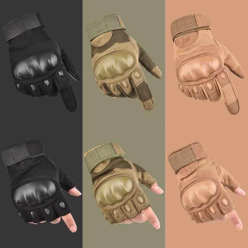 New Tactical Half Finger Gloves Hard Shell Outdoor Sports Cycling Motorcycle Fitness Mountaineering Training Long Finger Touch Screen Gloves