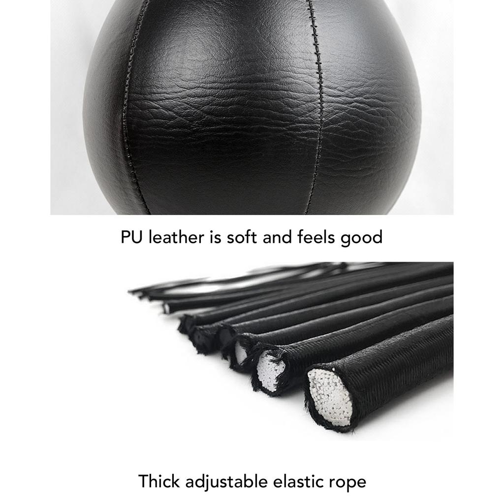 Double End Punching Ball with Adjustable Cord Pump Rebounds Quickly PU Leather Speed Punching Bag