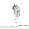 Women's Light Luxury Design Elegant Inlaid Zircon Feather Brooch Fashionable And Versatile Niche Design Brooch
