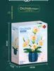 Golden Orchid Preserved Flower Bouquet Building Kit - Small Particle Assembly Display Toy for Girls.