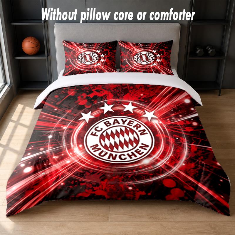 Set Biancheria da Letto Design Bayern Monaco 1 Copripiumino + 2 Federe Morbido Traspirante Biancheria da Letto per la Casa