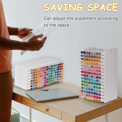 72/120 Slot 1pc High Capacity Marker Pen Holder with Detachable Dividers,suitable for Office&study Room&Art Drawing Marker Pen Storage.