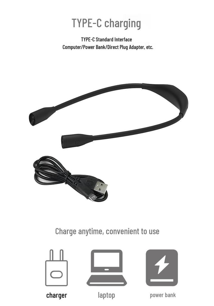 Romantic Neck-Hanging Type-C Fast Charging Dimmable Reading Lamp for Couples