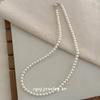 Cui Yan S925 Sterling Silver Korean Style Pearl Magnetic Clasp Necklace for Women - Elegant Versatile Clavicle Chain