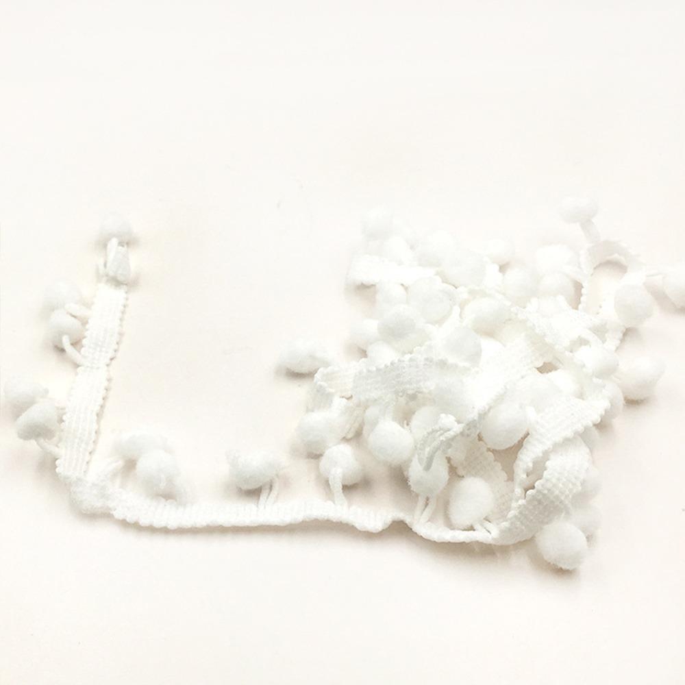20yard Mini Size Pom Pom Trim 1.2cm Ball Tablecloth Edge Pompom Fringe Ribbon Pillow Decoration DIY Craft Mini Pearl Pompom