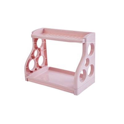 2 Tier Spice Rack Plastic Desktop Storage Organizer Draining Cutlery Chopsticks Shelf for