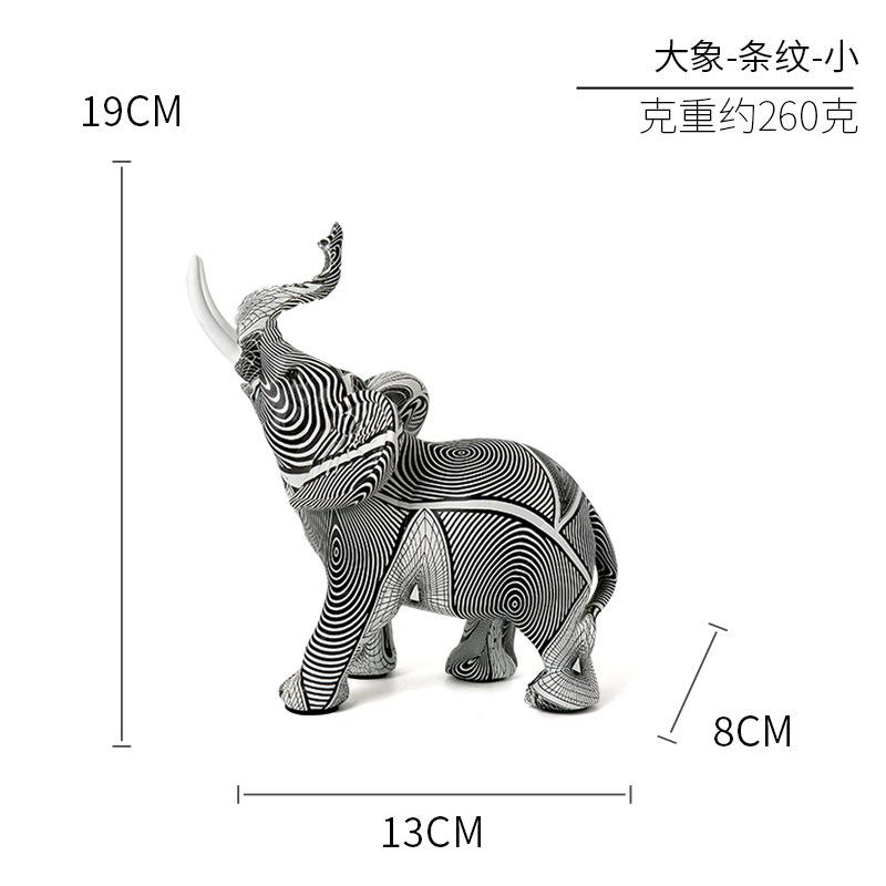 New Creative Resin Crafts Graffiti Colorful Elephant Ornaments Home Decor Living Room Foyer Desktop Ornaments Decorative Gifts