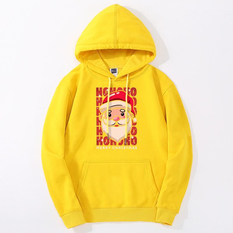 Xmas Hoodies Ho Ho Ho Merry Christmas Print Claus
