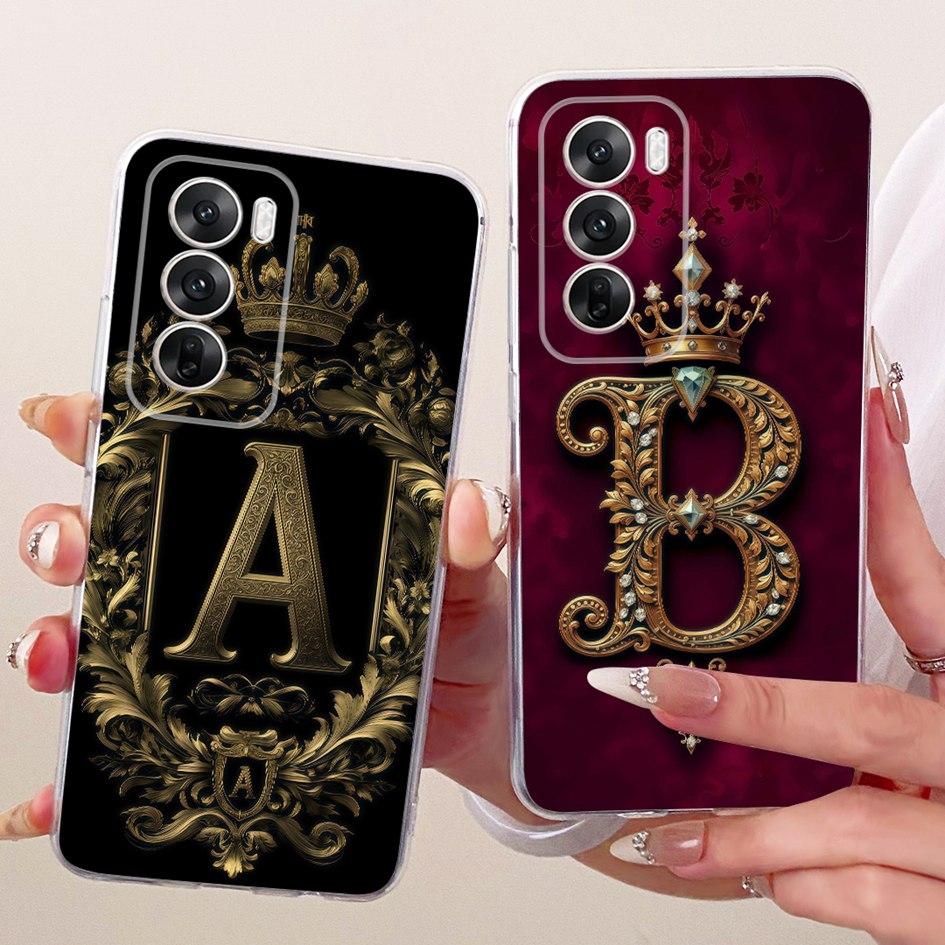 For OPPO Reno 12 Case Reno 12 Pro Cover CPH2625 CPH2629 Fashion Letters Crown Soft Silicone Bumper For OPPO Reno12 Pro 5G Fundas