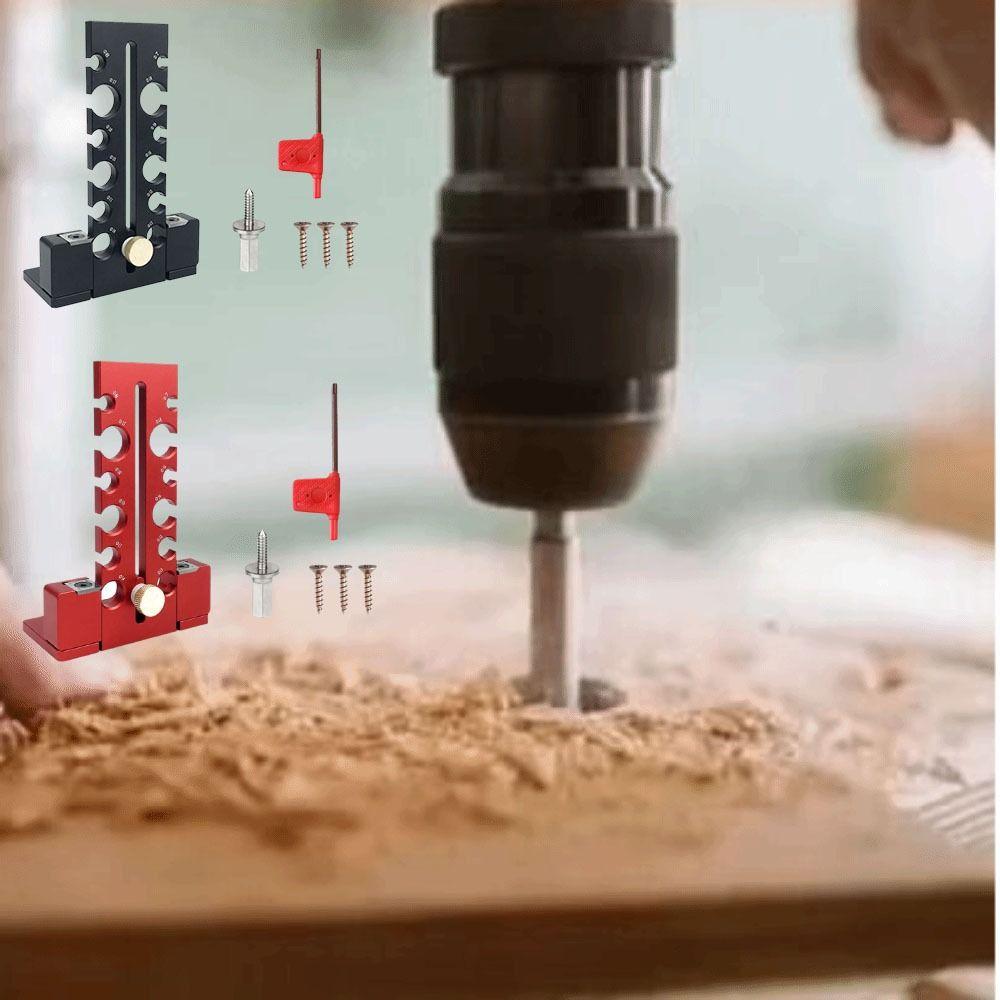 Adjustable Size Range Electric Drill Jig Double-Edged Cut Knob Type Adjustable Dowel 7-18mm Enhanced Accuracy Design