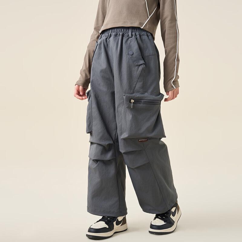 Girls' Korean Style Loose Straight Leg Cargo Pants