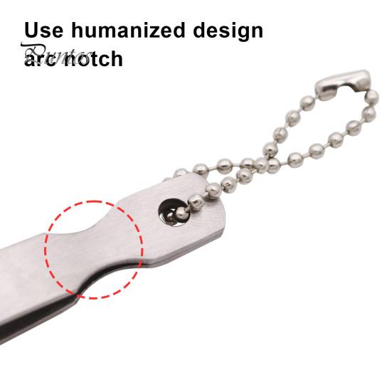 Otwieracz do pierścieni ze stali nierdzewnej z łańcuszkiem koralikowym Przenośne podwójne narzędzia do otwierania pierścieni Akcesoria do wędkowania na świeżym powietrzu