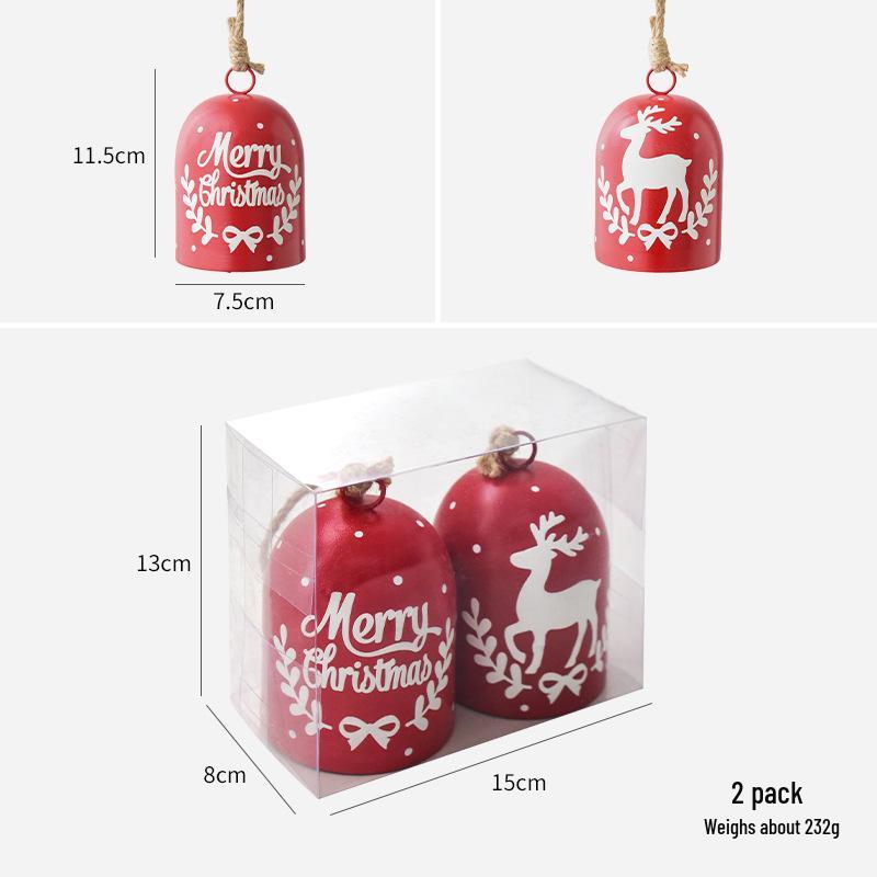 NUCHI Wrought Iron Christmas Bells Ornament - Loud Ringing, Hand-Shake Large Bell for Tree Decoration