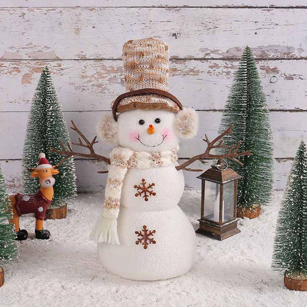 Cute Christmas Snowman Decoration Handmade Snowman Doll Desktop Ornaments  Christmas