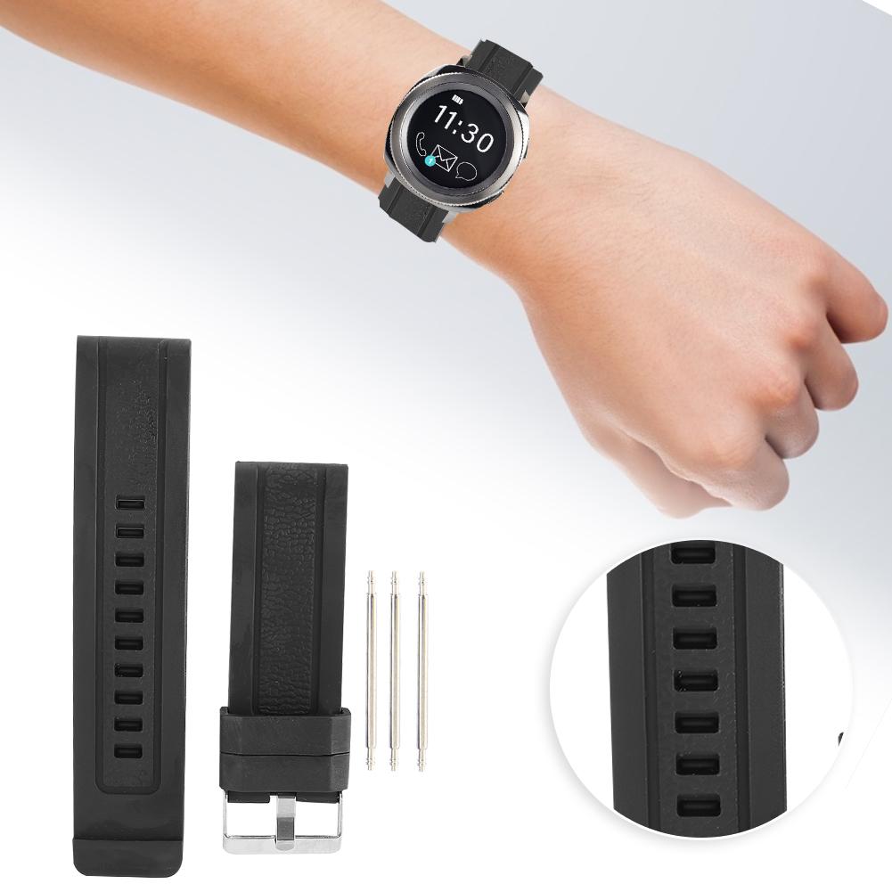24mm Watch Band Silicone Pin Buckle Watch Strap Sports Wristwatch Accessory