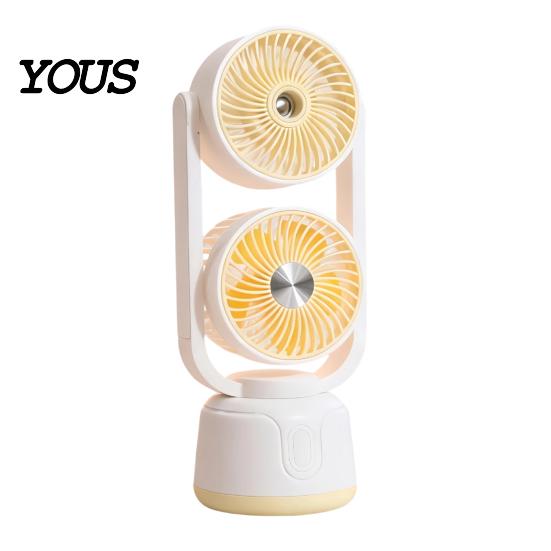 Travel Fan with Mist Misting Cooling Fan, Portable USB Handheld Water Three Speed Spray, Desktop Mini for Office Home, Personal Humidifier