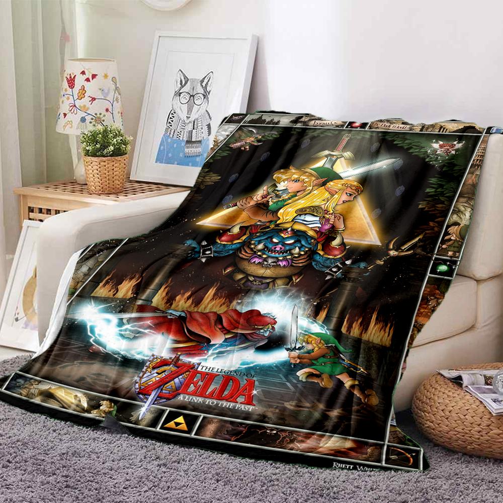1Pc Heroic Legend Zelda Adventure Flannel Blanket, Soft And Comfortable, Casual Warm, Camping Travel, Christmas, Halloween Xmas Gift El113