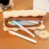 Compact Plush Organizer Stuffed Biscuit Cookie Stationery Shape for School Bag Soft Pencil Tactile Container Case Large Capacity Cosmetic