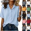 Bluze și cămăși cu mânecă scurtă cu imprimeu ocazional la modă pentru femei