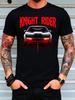 Men's Short Sleeve Graphic TShirt Retro Knight Rider Style Soft Crew Neck Fashion Fiber Bold Print Design Summer TShirt Trendy Outdoor Wear Perfect Fo