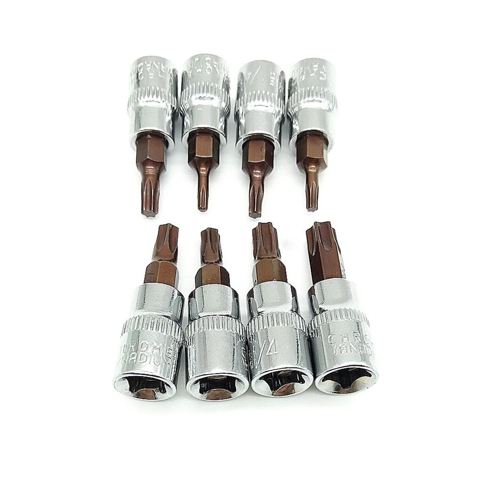 1 Pc Torx Screwdriver Bit 1/4 Inch Drive Socket Ratchet Socket Wrench Adapter Hand Tools T8 /T10 T15 T20 T25 T27 T30 /T40
