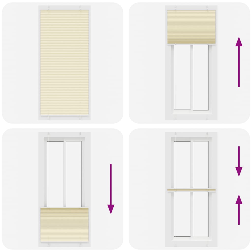 Cream Pleated Blind 100X200 Cm Fabric Width 99.4 Cm