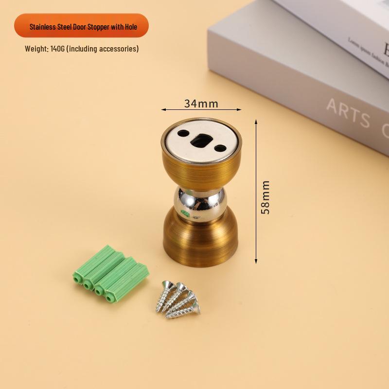 Magnetic Silicone Door Stopper: No-Drill, Anti-Collision Mini Stop for Wooden Bedroom Doors, Windproof Design.