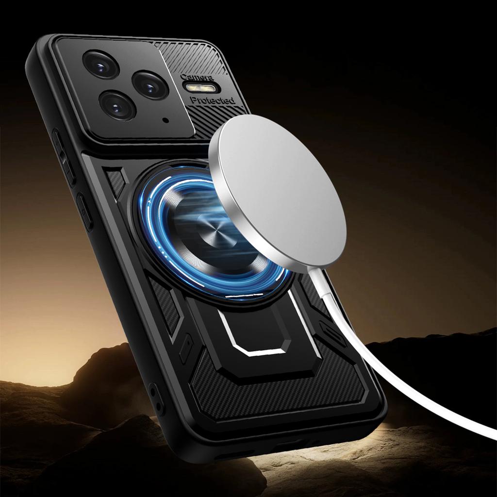 For Xiaomi Redmi K80 5G/Poco F7 Pro 5G Magnetic Case Rotating Kickstand TPU+PC Phone Cover